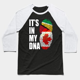 Guyanese And Canadian Mix Heritage DNA Flag Baseball T-Shirt